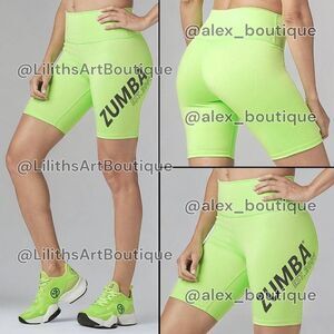 Zumba Get in Line Biker Shorts Get in Lime Size XS (E069)